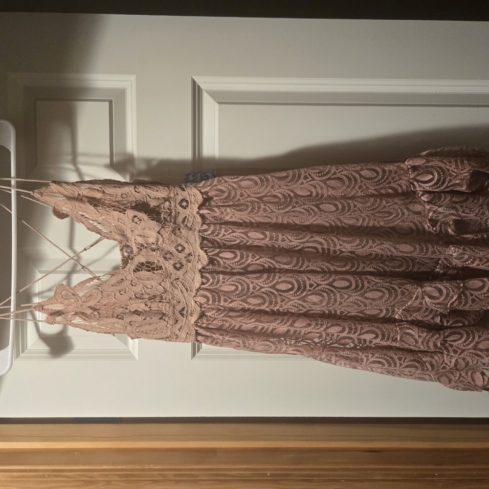Free People Lace Dress in Soft Pink